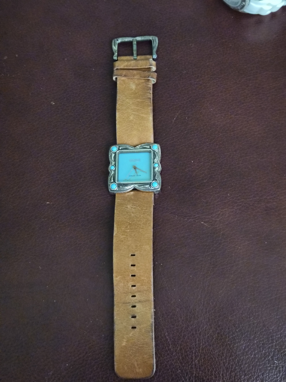ISSI Turquoise Dial with Brown Leather Strap Watch